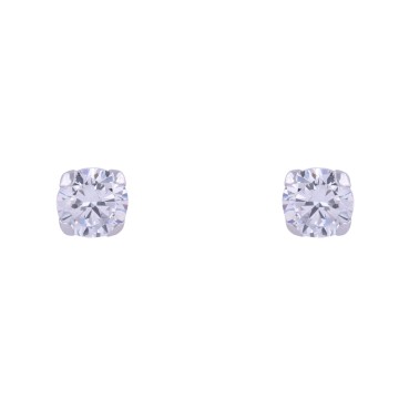 9ct White Gold Brilliant Cut Cubic Zirconia Stud Earrings