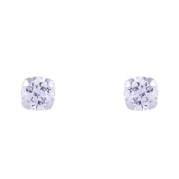 9ct White Gold Brilliant Cut Cubic Zirconia Stud Earrings