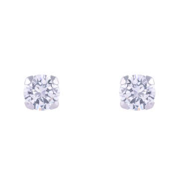 9ct White Gold Brilliant Cut Cubic Zirconia Stud Earrings