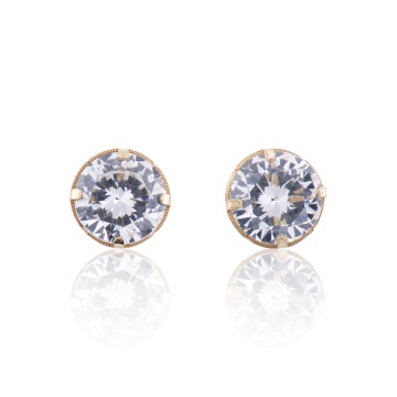 9ct Yellow Gold Brilliant Cut Cubic Zirconia Stud Earrings