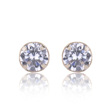 9ct Yellow Gold Brilliant Cut Cubic Zirconia Stud Earrings