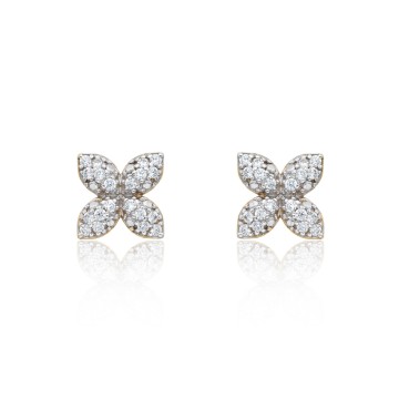 9ct Yellow Gold Cubic Zirconia Sweet Flower Earrings