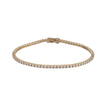 9ct Yellow Gold Cubic Zirconia Tennis Bracelet