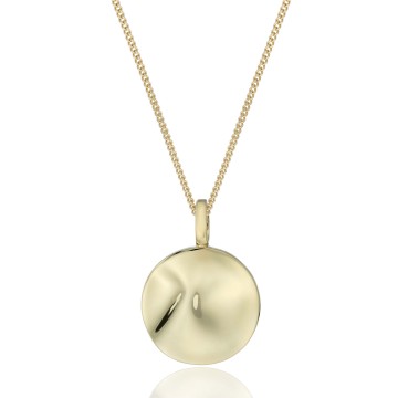 9ct Yellow Gold Hammered Round Pendant