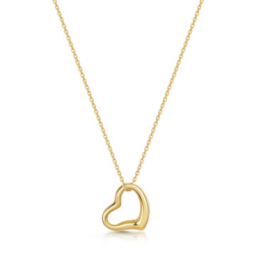 9ct Yellow Gold Open Polished Heart Pendant