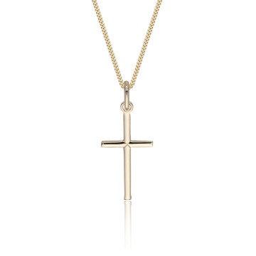9ct Yellow Gold Fine Cross Pendant