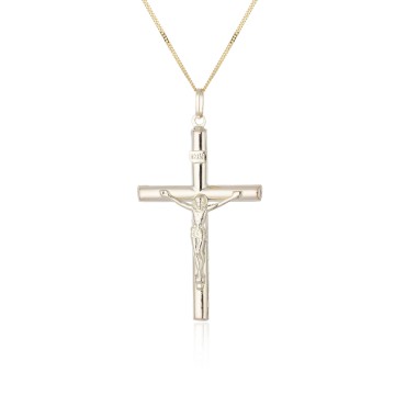 9ct Yellow Gold 28mm Crucifix Pendant
