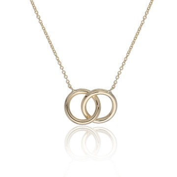 9ct Yellow Gold Double Circle Necklace