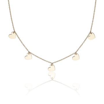 9ct Yellow Gold Mini Heart Drop Necklace