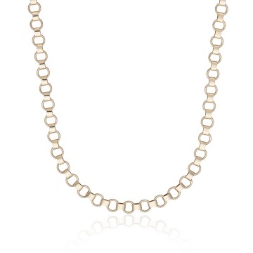 9ct Yellow Gold Flat Rolo Chain Necklace