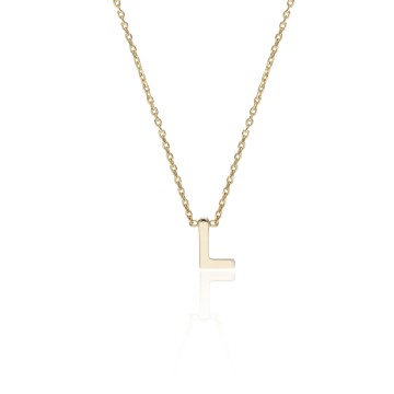 9ct Yellow Gold 'L' Letter Necklace