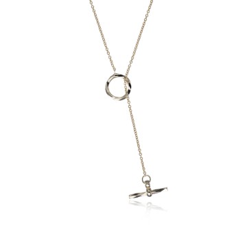 9ct Yellow Gold Lariat T-Bar Necklet