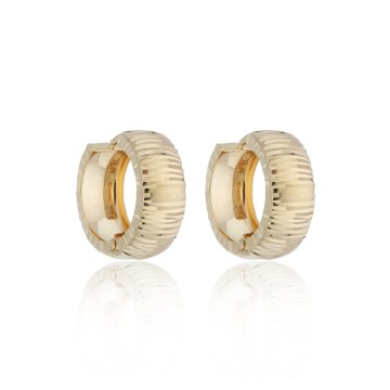 9ct Yellow Gold Textured Hoop Earrings