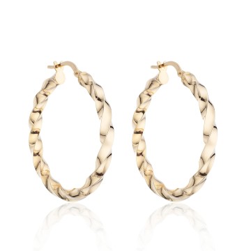 9ct Yellow Gold Twist Hoop Earrings