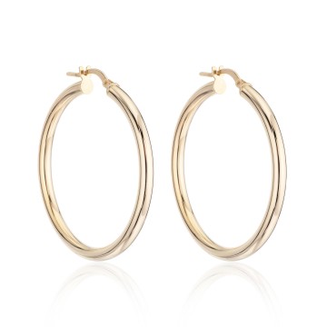 9ct Yellow Gold Tubular Hoop Earrings
