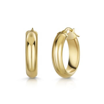 9ct Yellow Gold 22mm Polished Tube Creole Earrings