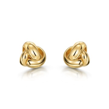 9ct Yellow Gold Triple Knot Stud Earrings