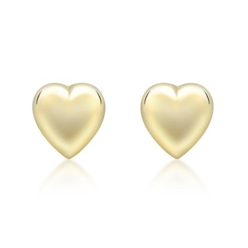 9ct Yellow Gold Mini Solid Heart Stud Earrings