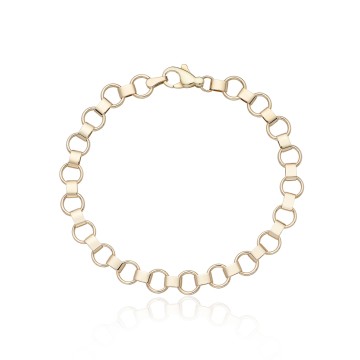 9ct Yellow Gold Flat Rolo Chain Bracelet