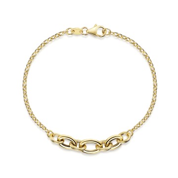 9ct Yellow Gold Fancy Curb Link Bracelet