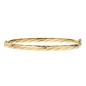 9ct Yellow Gold Textured Line Bangle