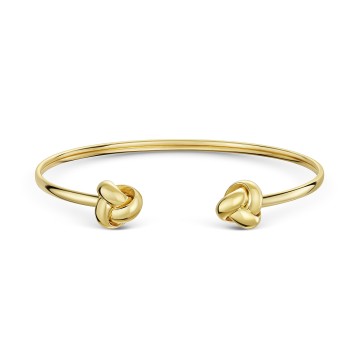 9ct Yellow Gold Knotted Ends Open Bangle