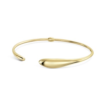 9ct Yellow Gold Abstract Cuff Bangle