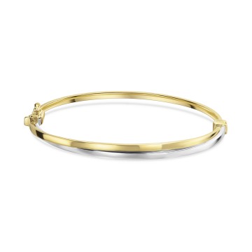 9ct Yellow & White Gold Two-Tone Twist Bangle