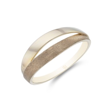 9ct Yellow Gold Textured Double Row Ring