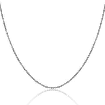 9ct White Gold 18 Inch Spiga Chain