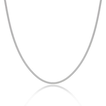 9ct White Gold Diamond Cut Curb Chain