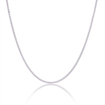 9ct White Gold 0.8mm 18-20inch Venetian Box Chain