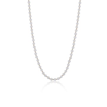 9ct Yellow Gold Pearl And Ball Beaded Necklace