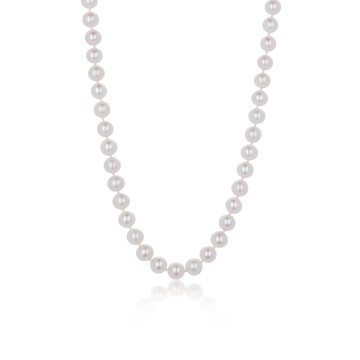 18ct White Gold Freshwater Pearl 8-9.5mm Beaded Necklace