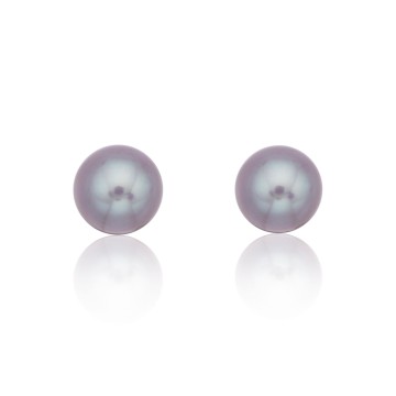 9ct White Gold 6-6.5mm Pink Freshwater Pearl Earrings