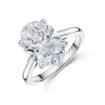 Platinum Oval Cut 5.00ct Lab Grown Diamond Solitaire Ring