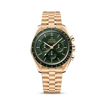 Omega Speedmaster Moonwatch Mens Watch O31060425010001 Green Dial Gold Bracelet