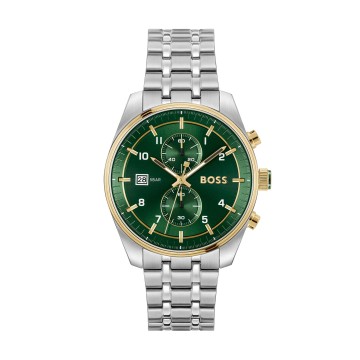 BOSS Skytraveller Quartz 44mm Stainless Steel and Yellow Gold Tone Chronograph Men's Watch 1514195