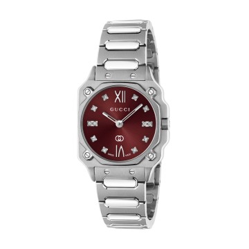 Gucci G-Flat 24mm Diamond Set Watch YA166508