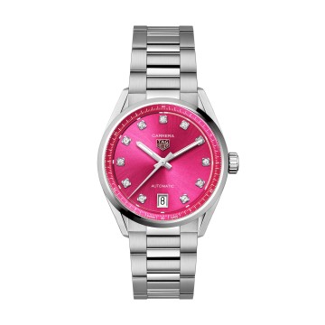 TAG Heuer Carrera Date Automatic 36mm Pink Diamond Dial Watch WBN2318.BA0001