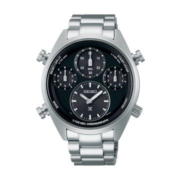 Seiko Prospex 'Black on Black' One Hundredth of a Second Speedtimer Solar Chronograph 42mm Mens Watch SFJ003P1