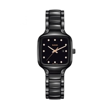 Rado True Square Black Diamond Ladies Watch R27080702 Front