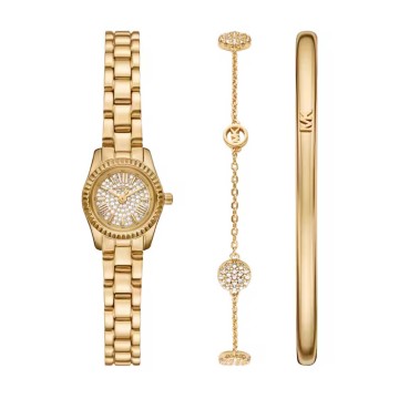 Michael Kors Petite Lexington Pavé Gold-Tone Watch and Jewellery Gift Set MK4944SET