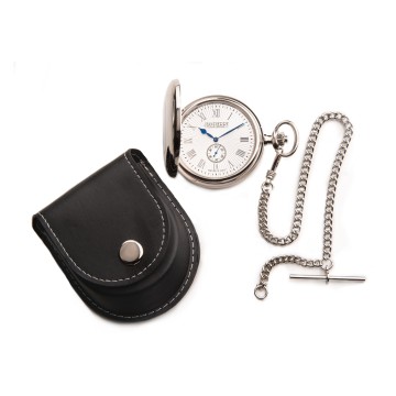 Jean Pierre Chrome Plated Quartz Pocket Watch D34 1