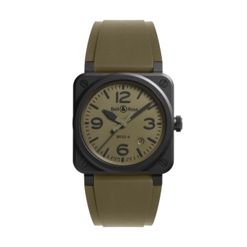 Bell & Ross BR-03 Military Ceramic 41mm Watch BR03A-MIL-CE/SRB