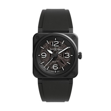 Bell & Ross BR-03 Skeleton Black Ceramic 41mm Watch BR03-BL-SKCE/SRB
