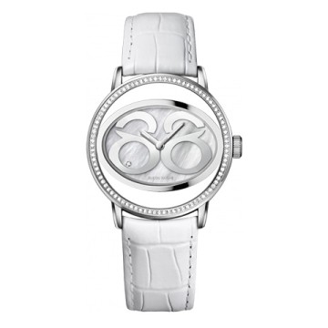 88 Rue Du Rhone White Leather Strap Watch