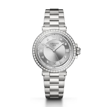 Breguet Marine 34mm Ladies Diamond Watch 9518ST/1D/S80/D001 