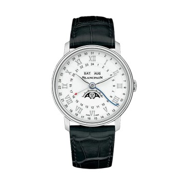 Blancpain Villeret Quantieme Complet Phases de Lune GMT Mens Watch 6676-1127-55B