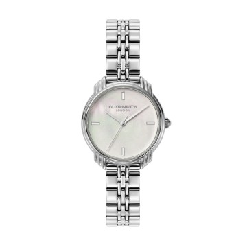 Olivia Burton Classic 30mm Art Deco 2.0 Ivory & Silver Bracelet Watch 24000293